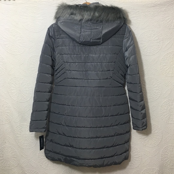 KENNETH COLE Faux Fur Trimmed Hooded Puffer Jacket - Picture 4 of 13